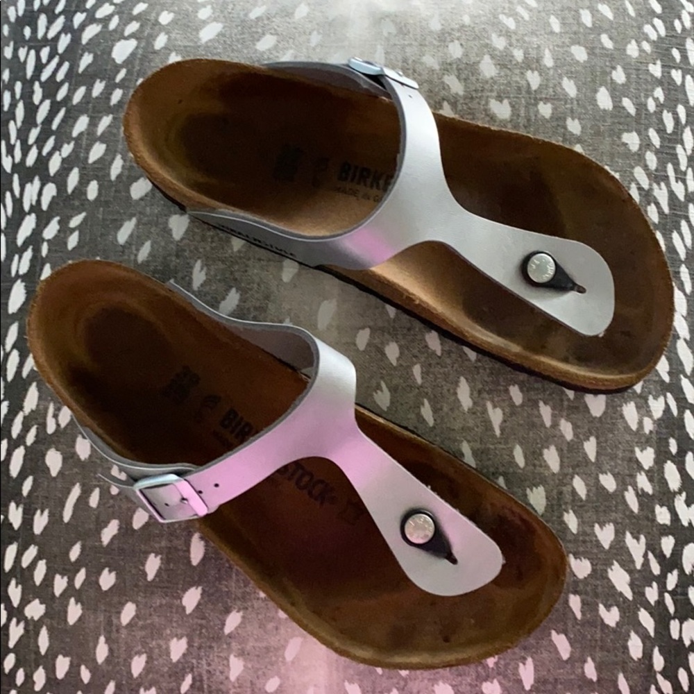 Silver Birkenstock Gizeh Sandal Size 39